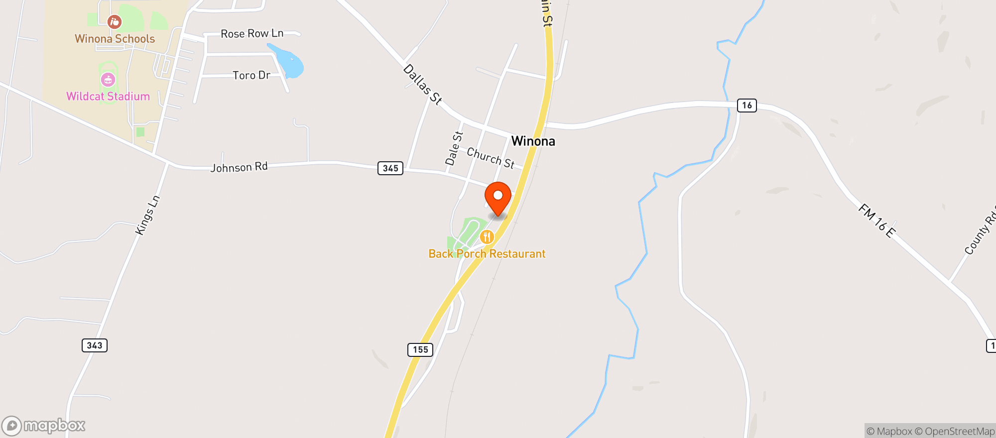 Map showing MAYS LIQUOR WINONA