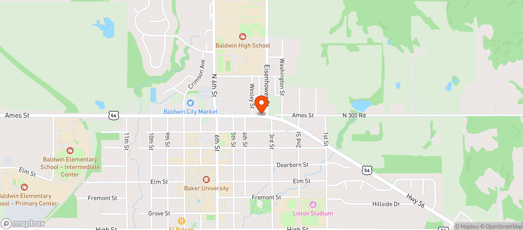 Map showing CORNER LIQUOR STORE