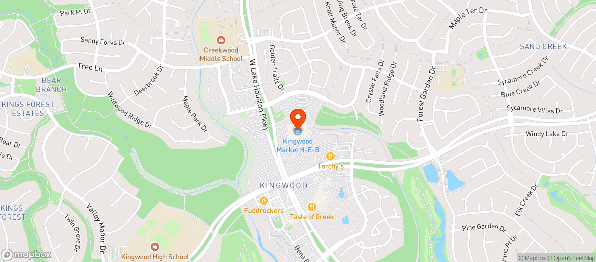 Map showing Heb Food Store