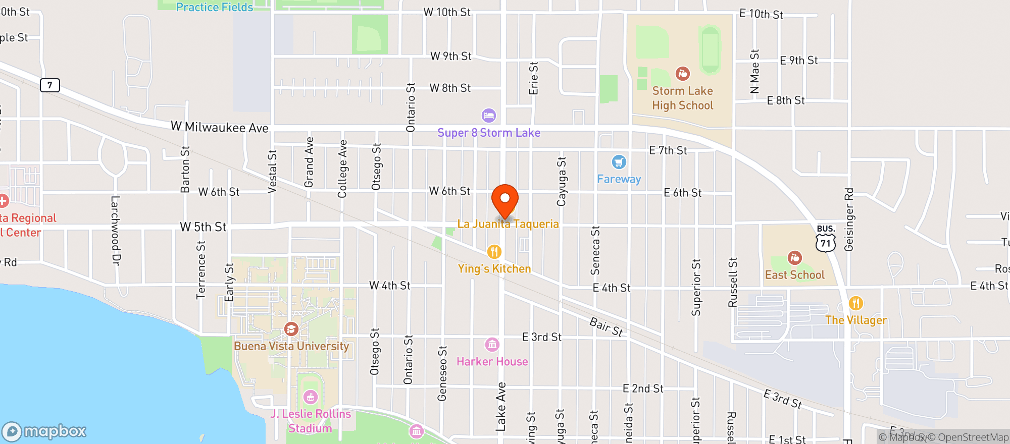 Map showing STORM LAKE VAPE & SMOKE