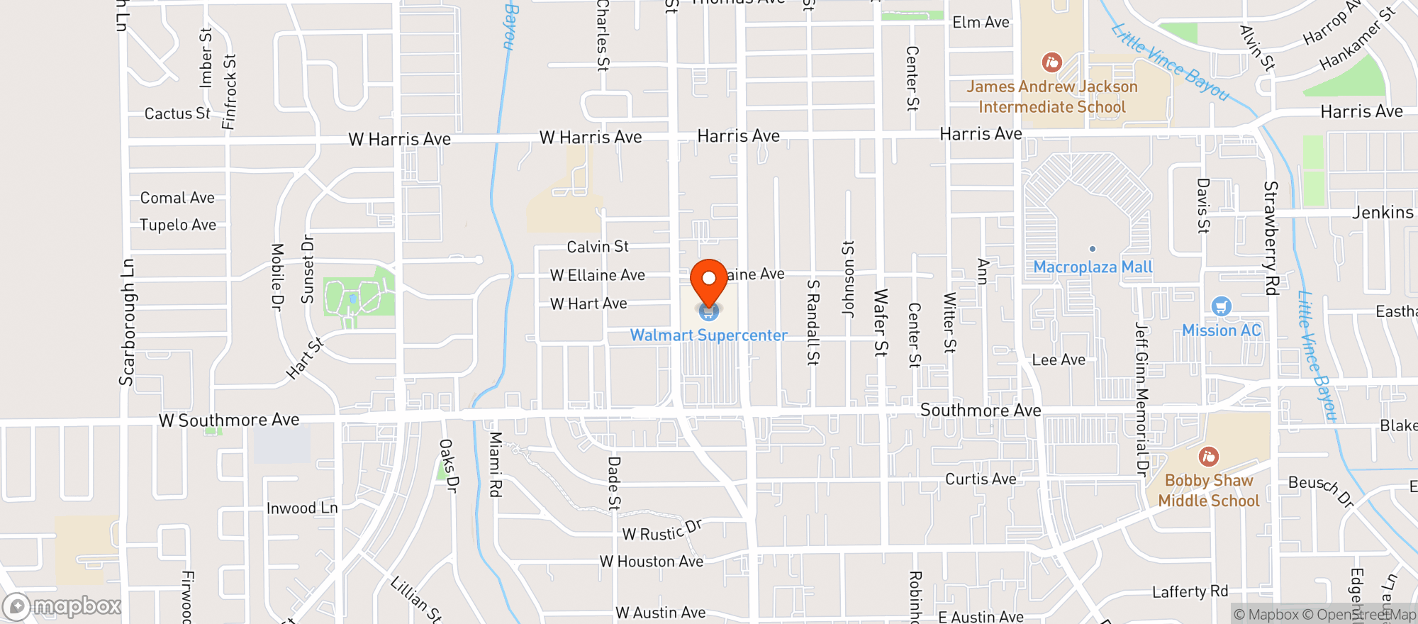 Map showing Walmart Supercenter