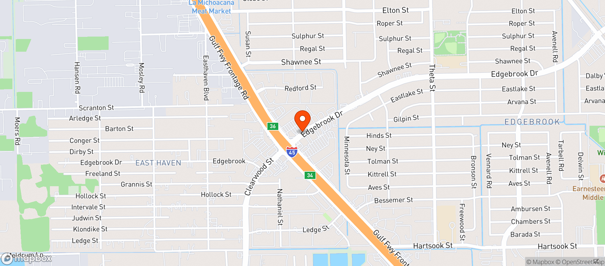 Map showing Fiesta Mart