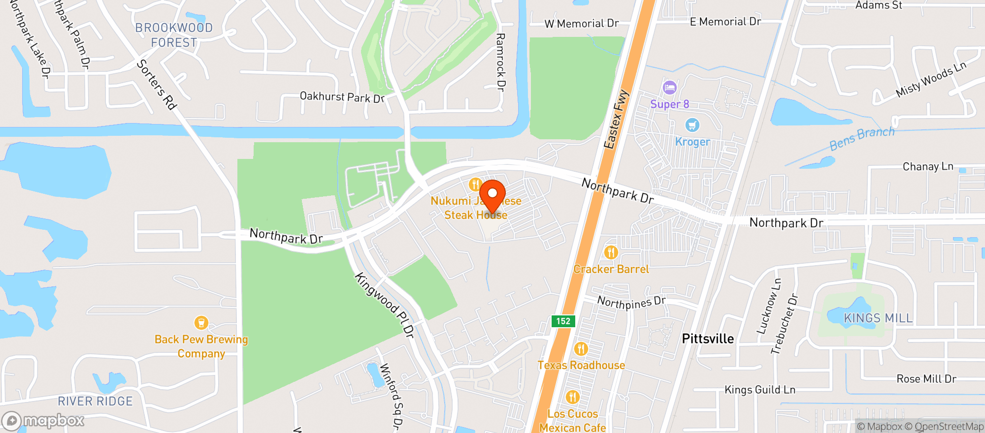 Map showing Heb Food Store