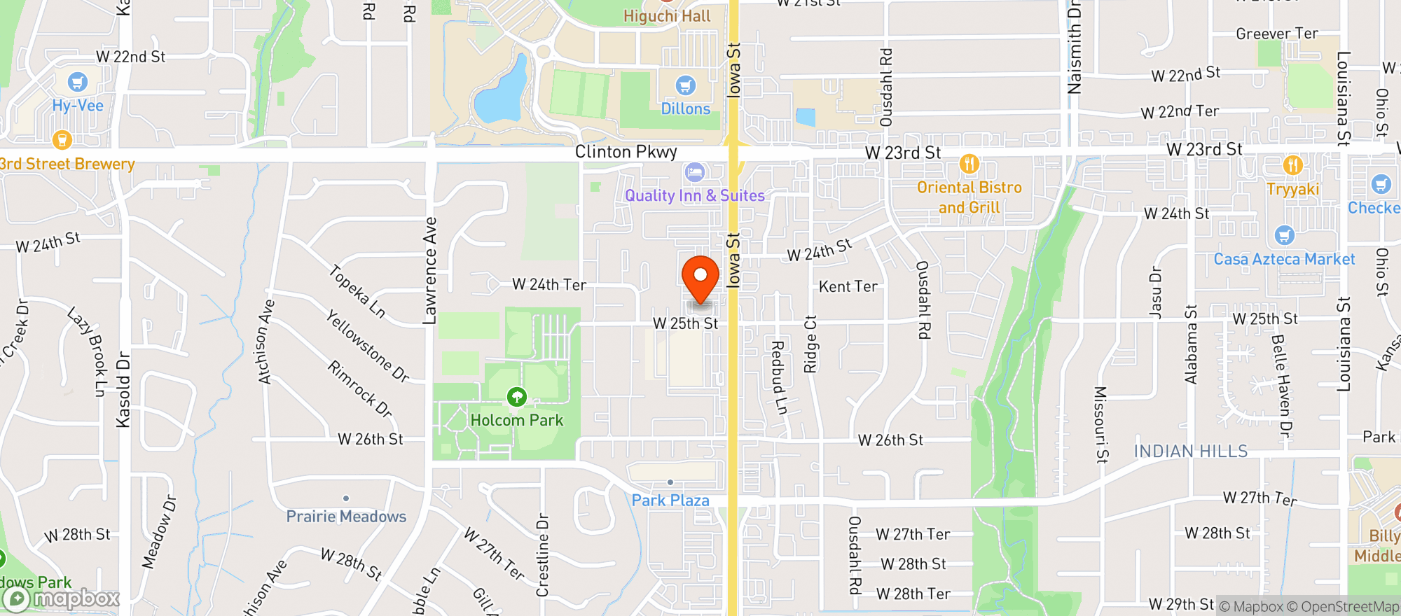 Map showing Kwik Shop #350798