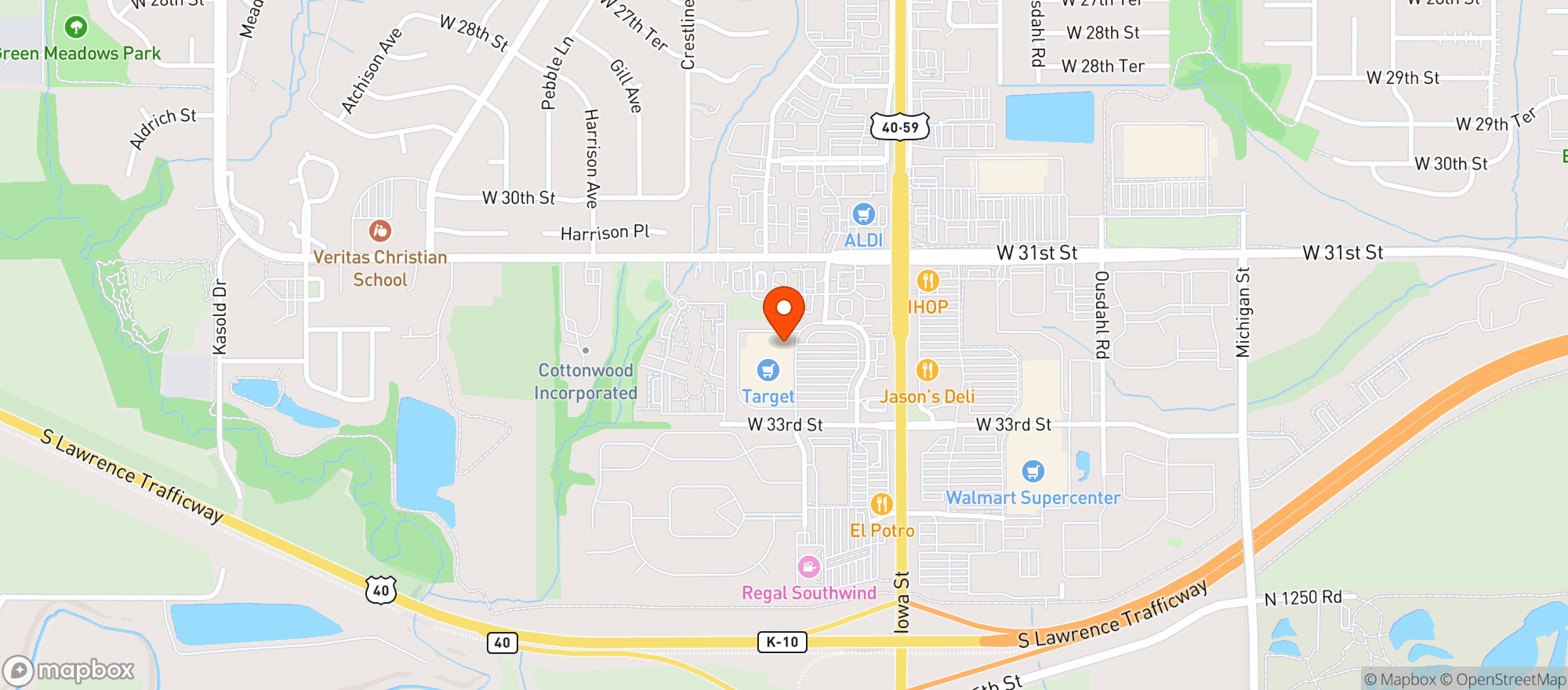 Map showing TARGET - LAWRENCE