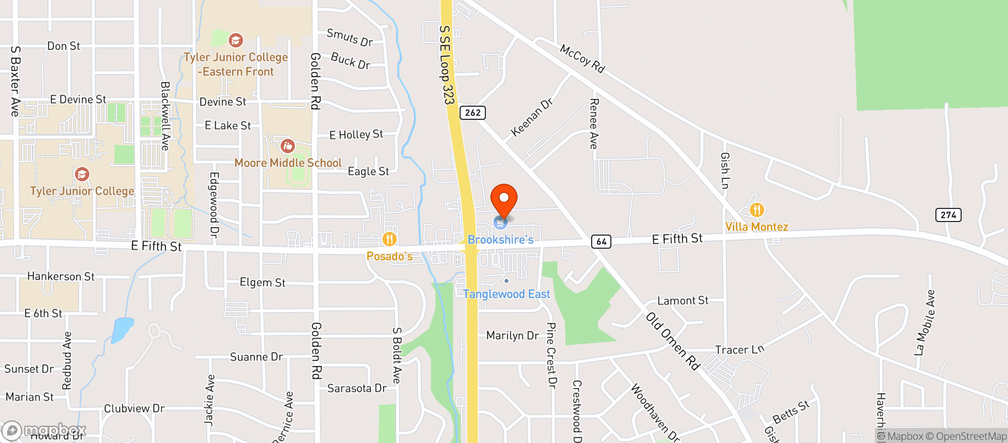 Map showing Brookshire Food Store #28