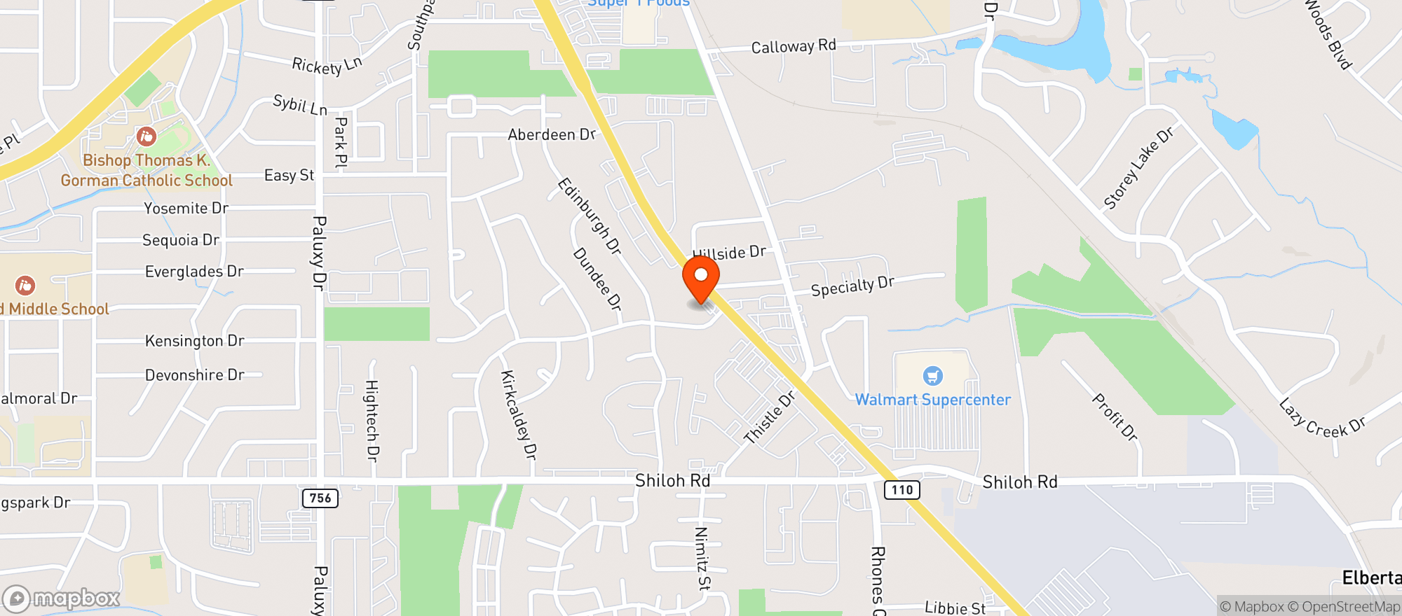 Map showing MAHI SMOKE SHOP