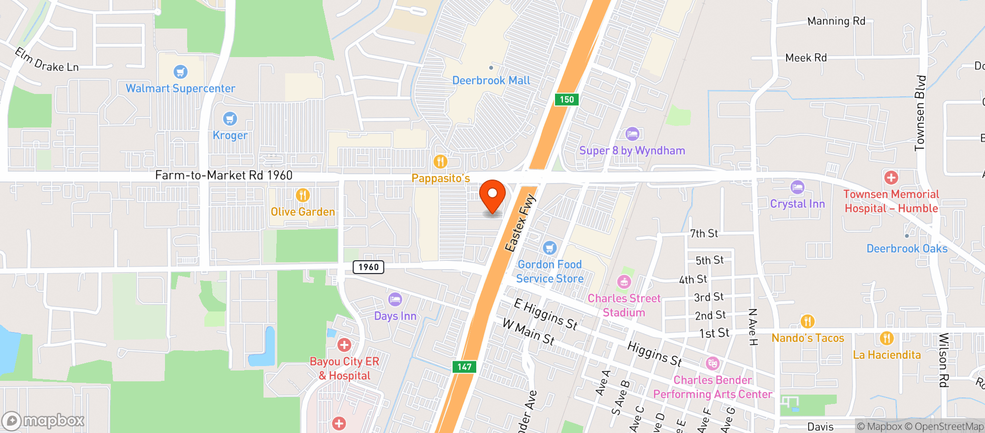 Map showing Vitamin Shoppe - Humble