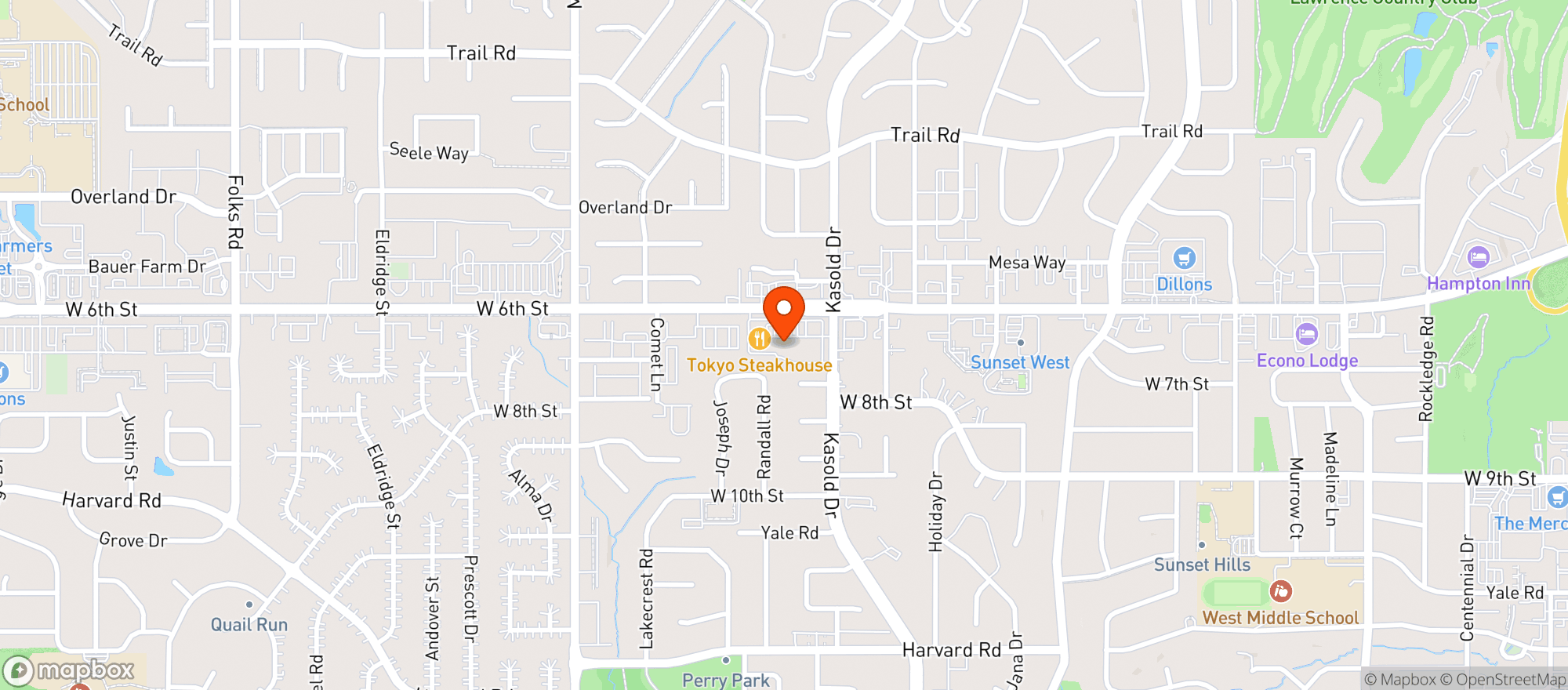 Map showing Micro Liquor Lawrence