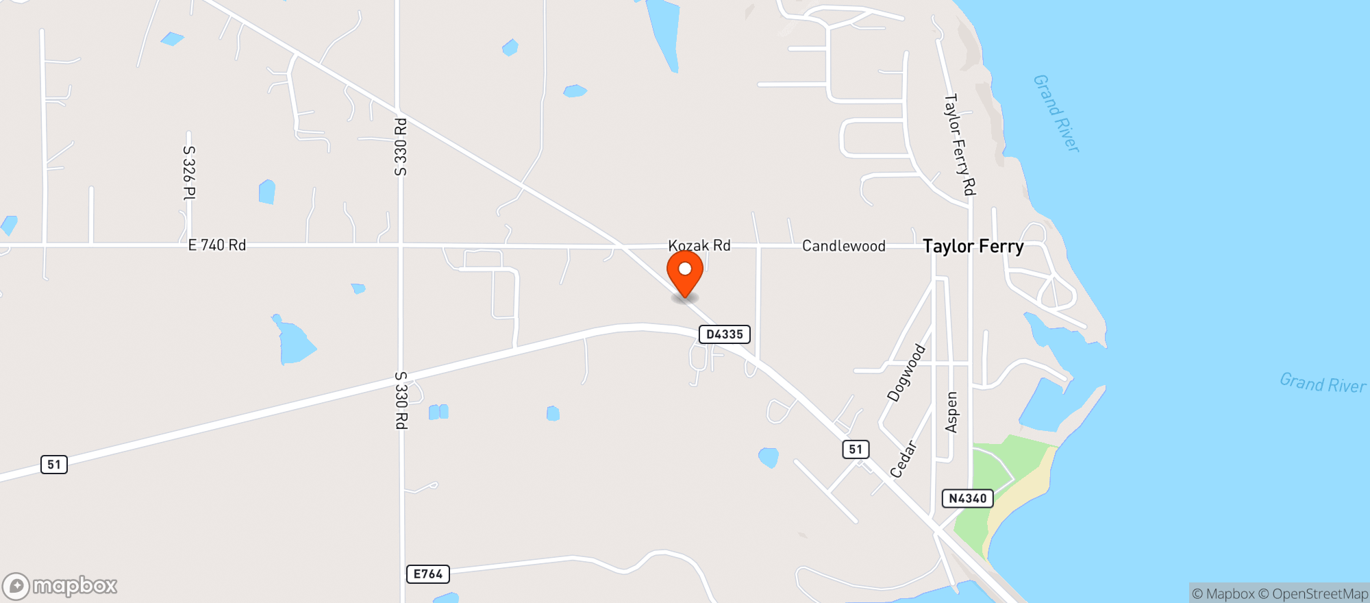 Map showing Elks Lodge -2838