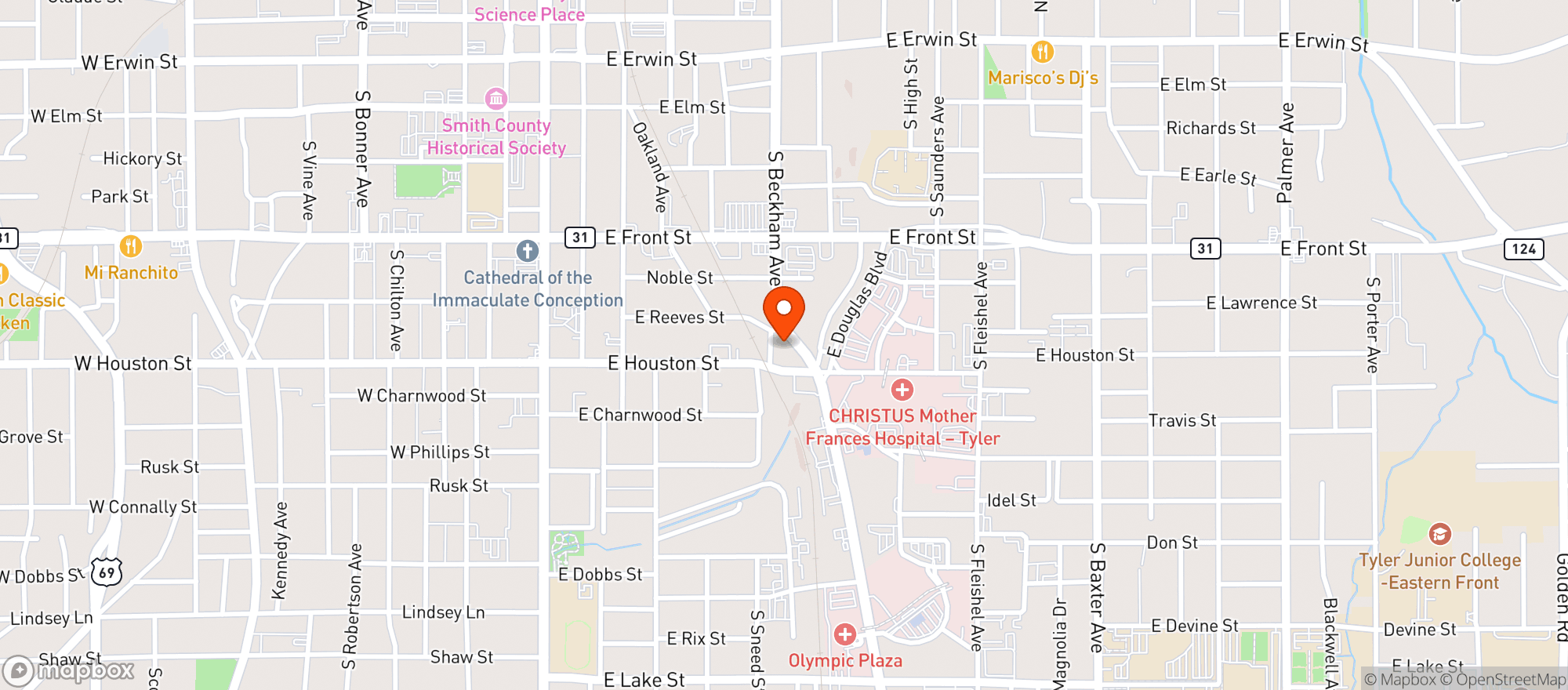 Map showing Stanleys Famous Pit Bbq