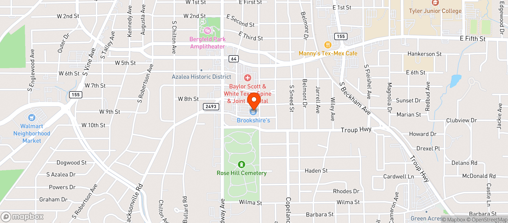 Map showing Brookshire Food Store #9