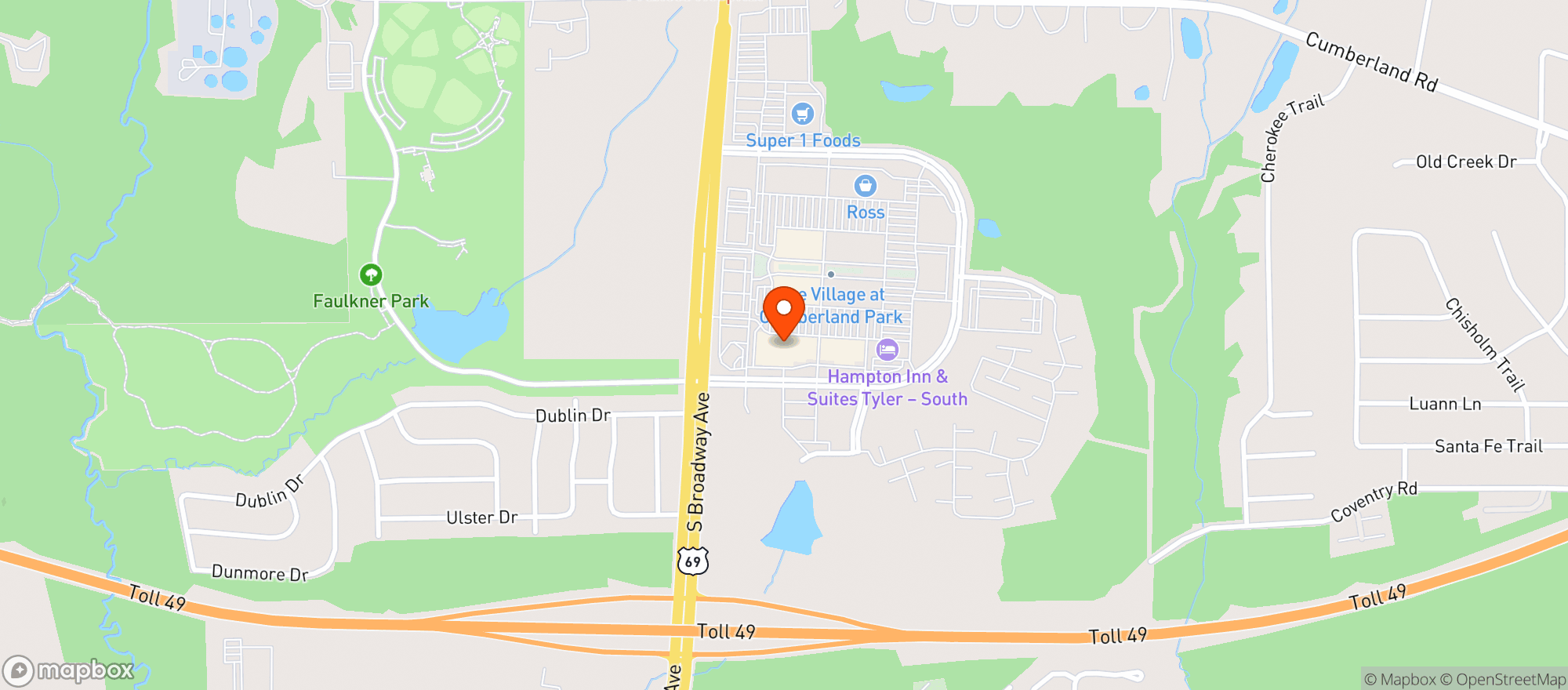 Map showing World Market Tyler