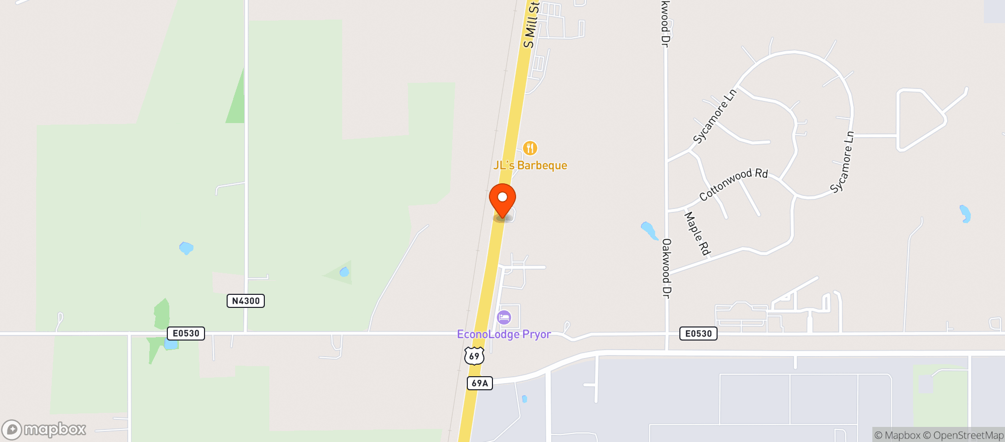 Map showing Down South Liquors
