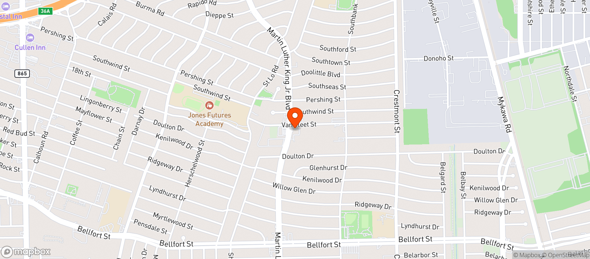 Map showing South Park Dispensary