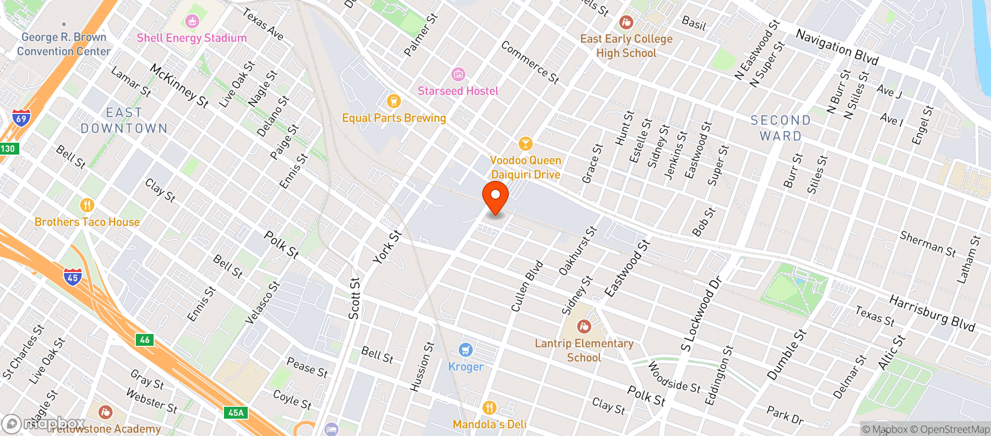 Map showing The Mood Room Garden And Bar