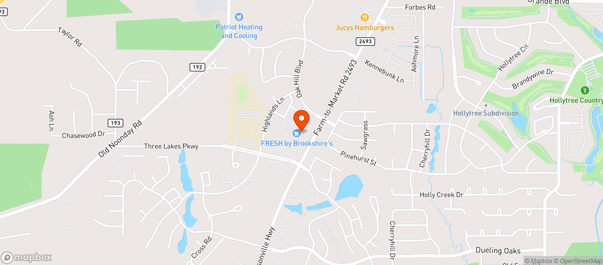 Map showing Brookshire Grocery - 801 - Fresh - Tyler