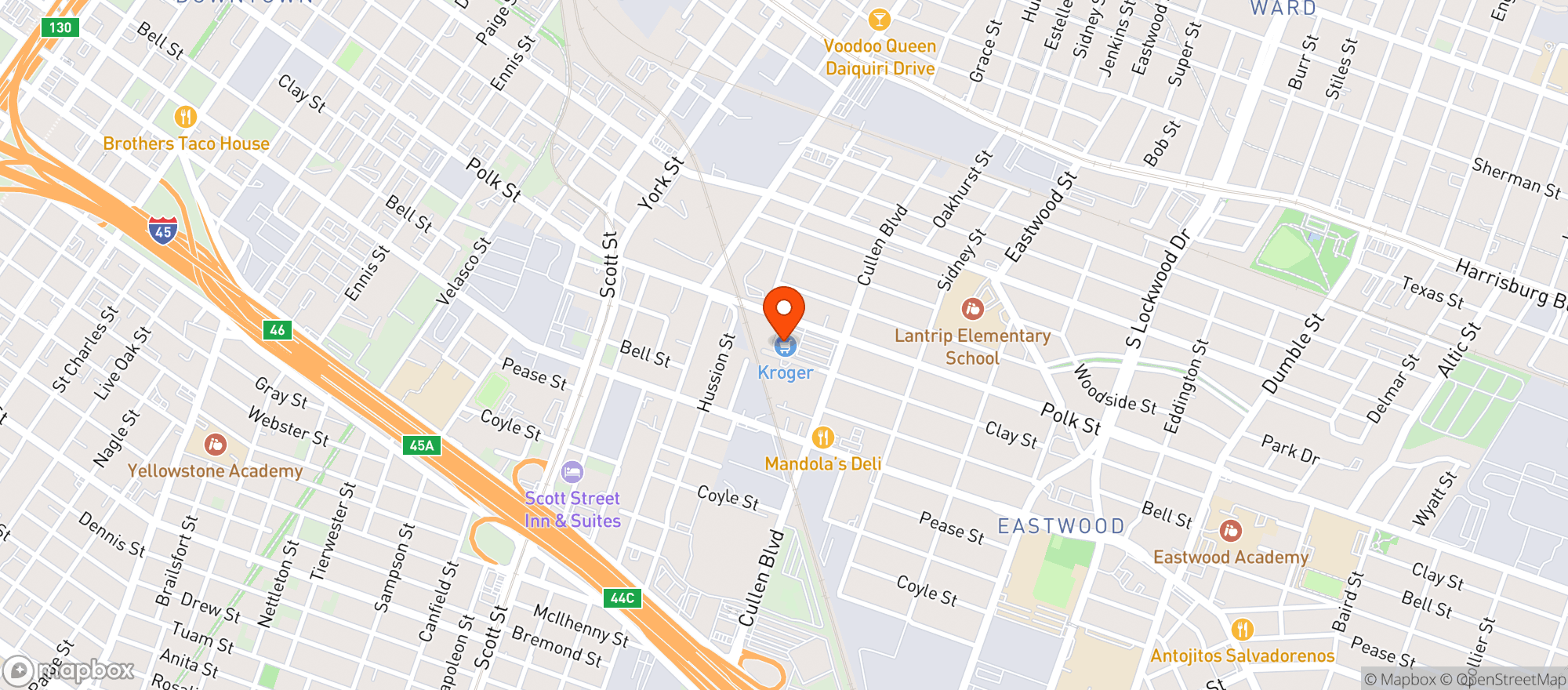 Map showing Kroger