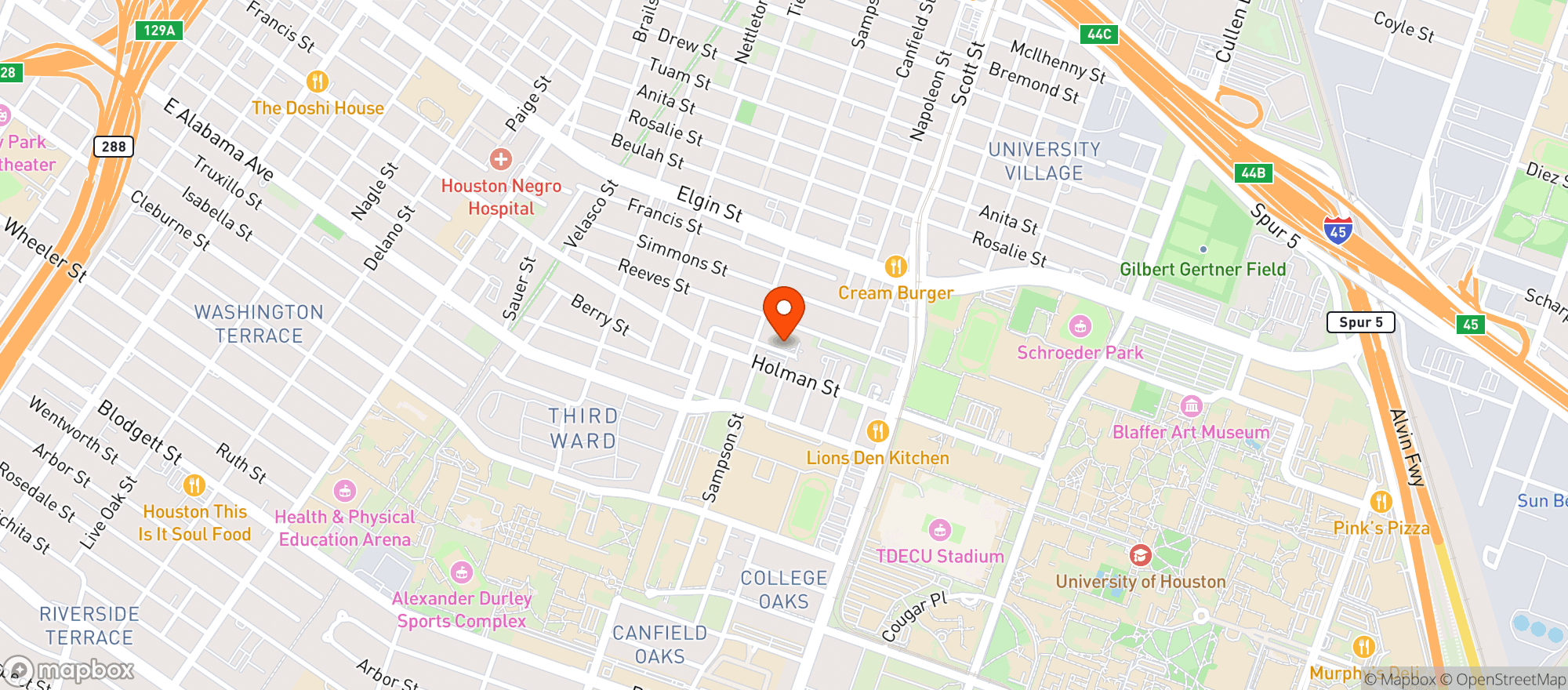 Map showing Sampson Liquor Store