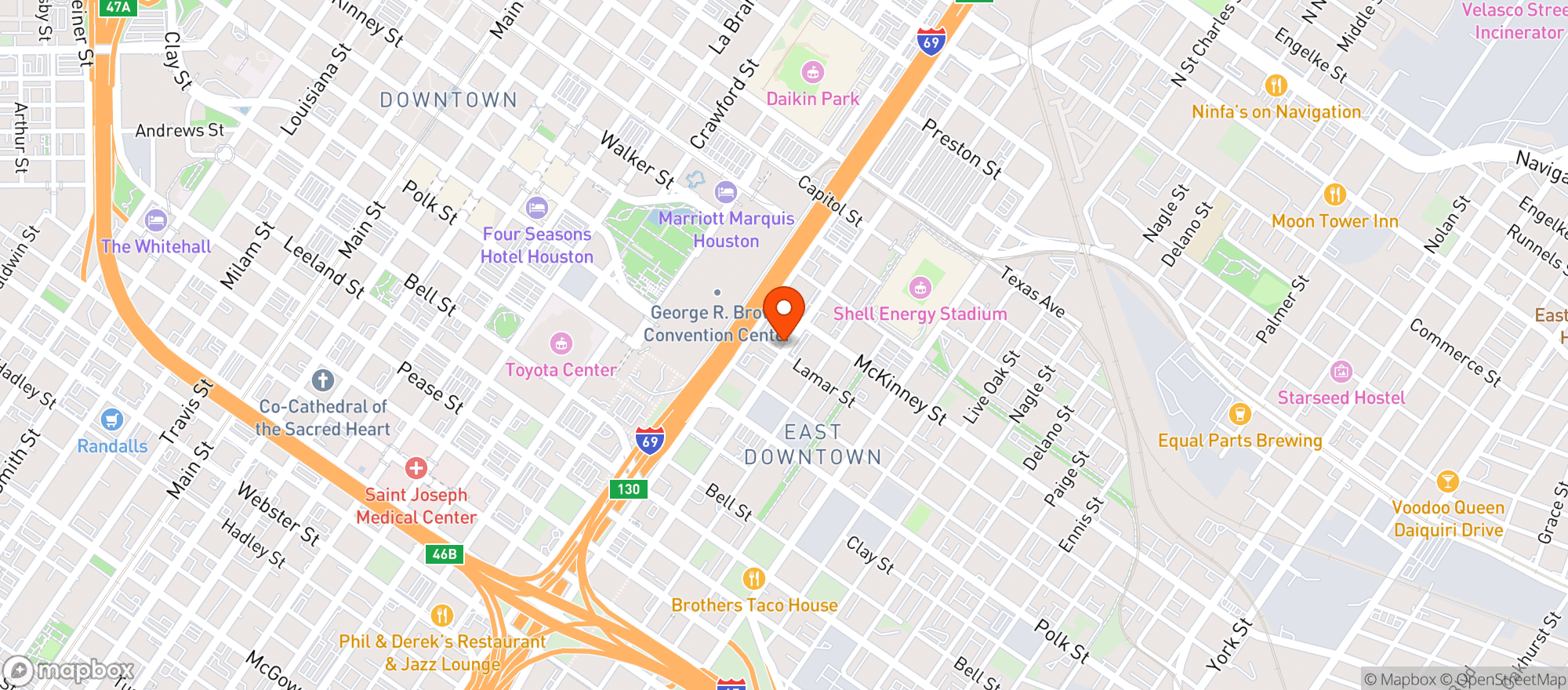 Map showing Eado Glass & Smoke