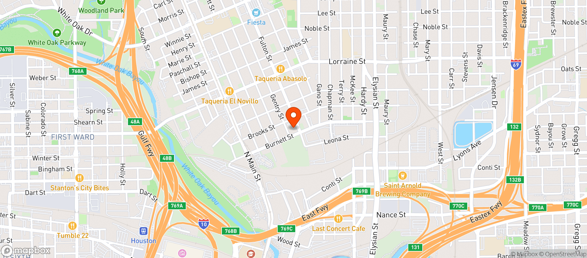 Map showing Bad Astronaut Brewing Co