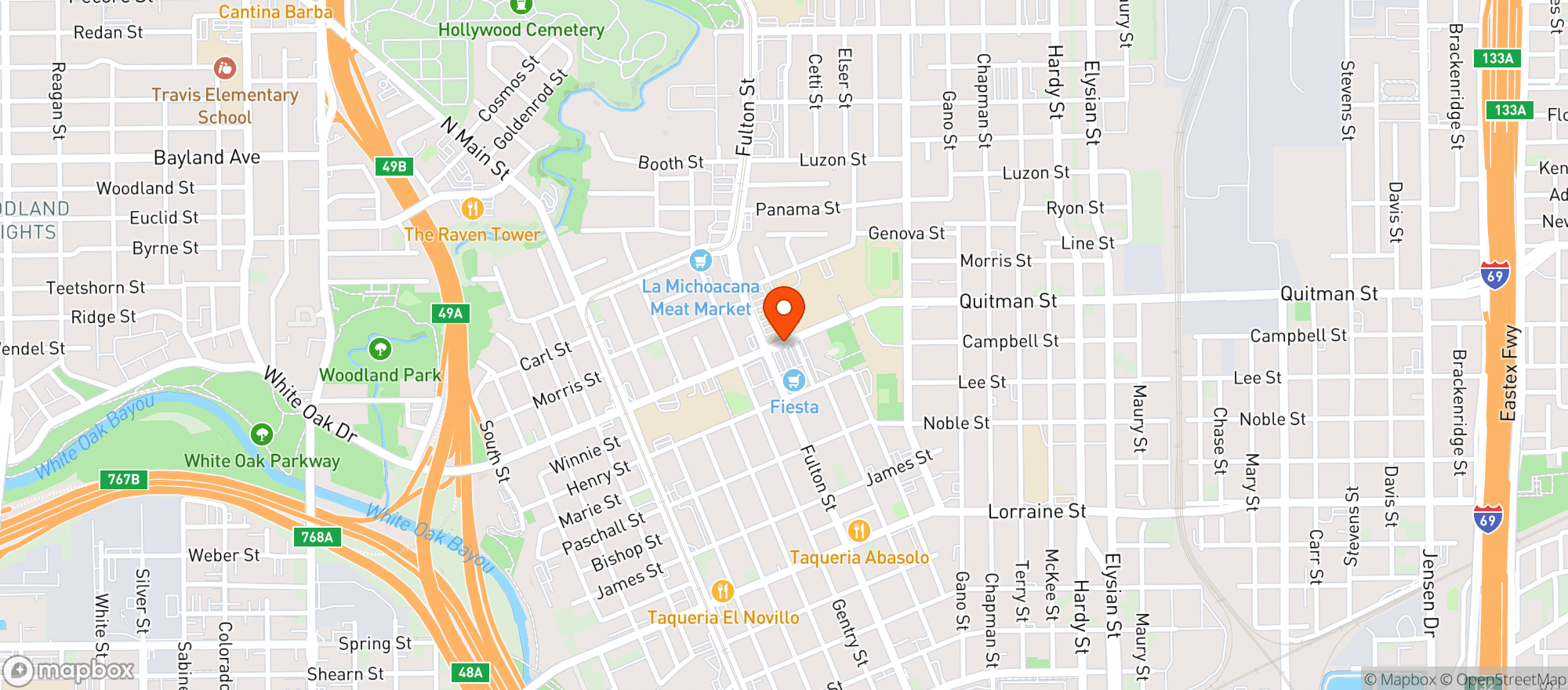 Map showing Fiesta Mart