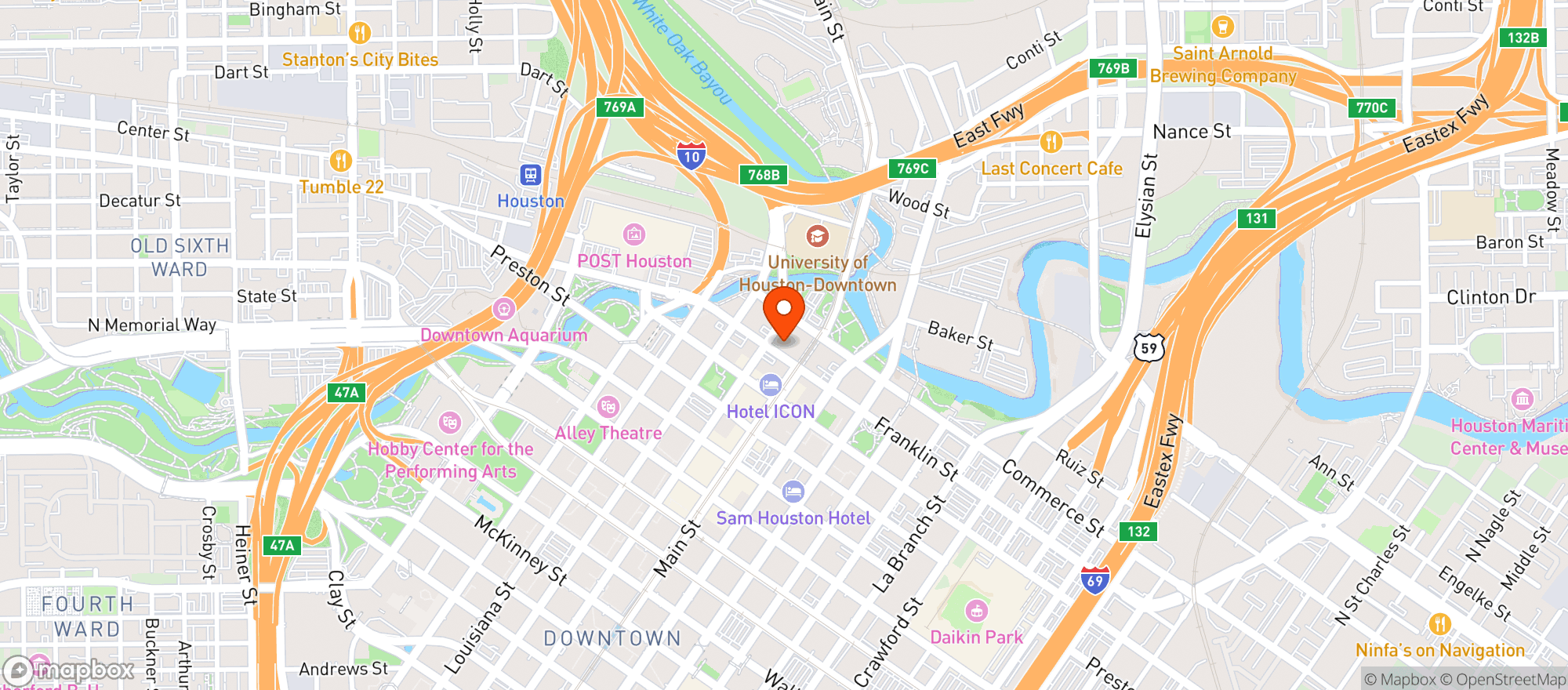 Map showing Houston Watch Company