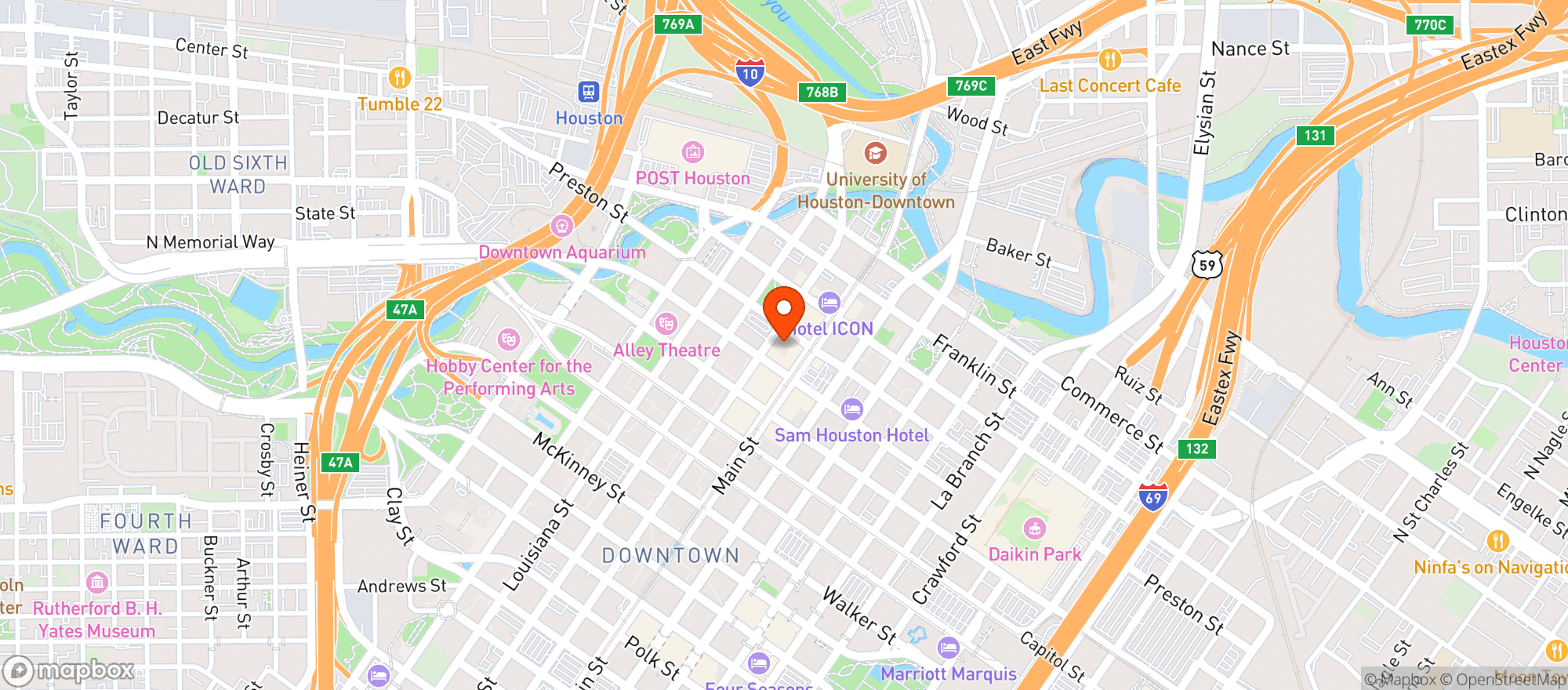 Map showing Bravery Chef Hall