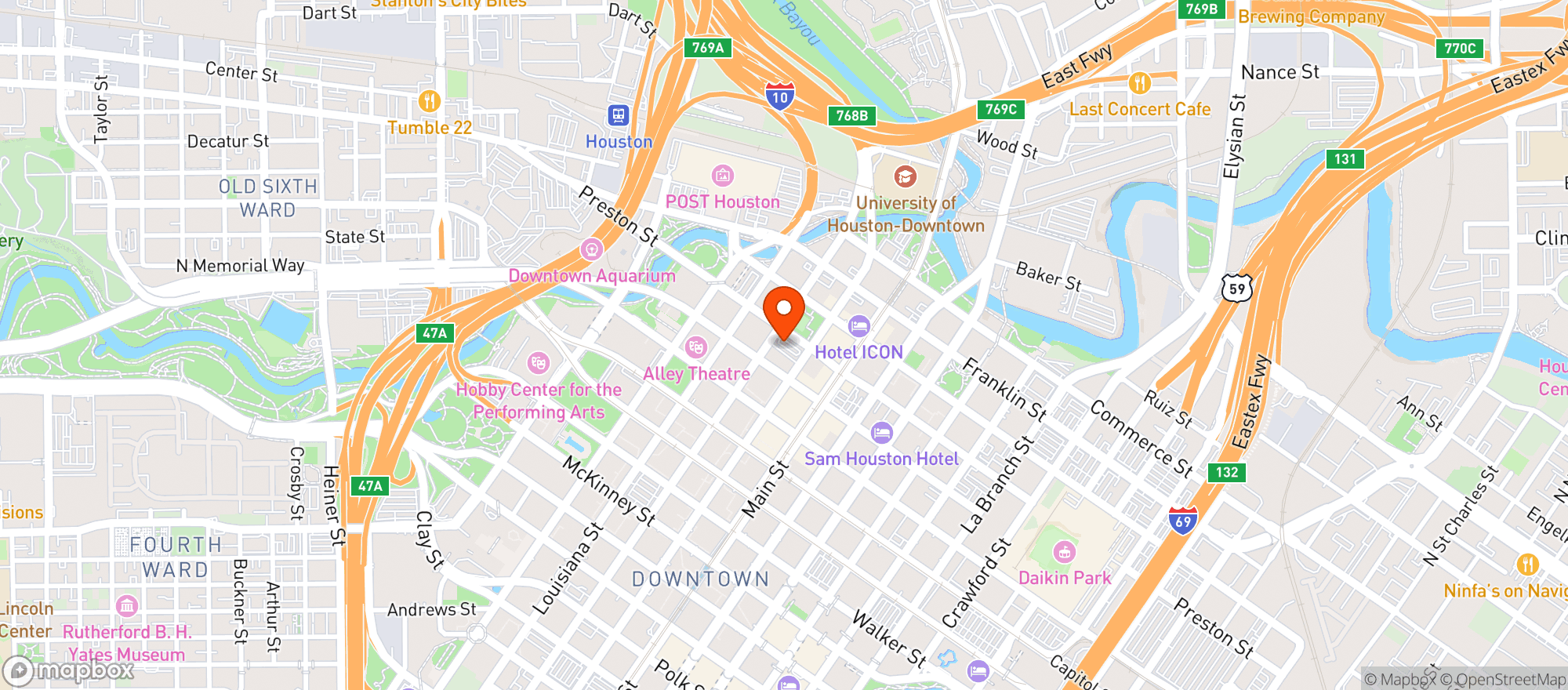 Map showing Hines Aris Market Square