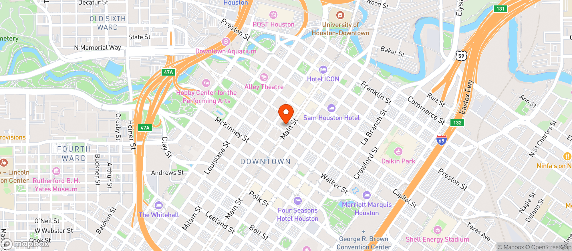 Map showing Finn Hall