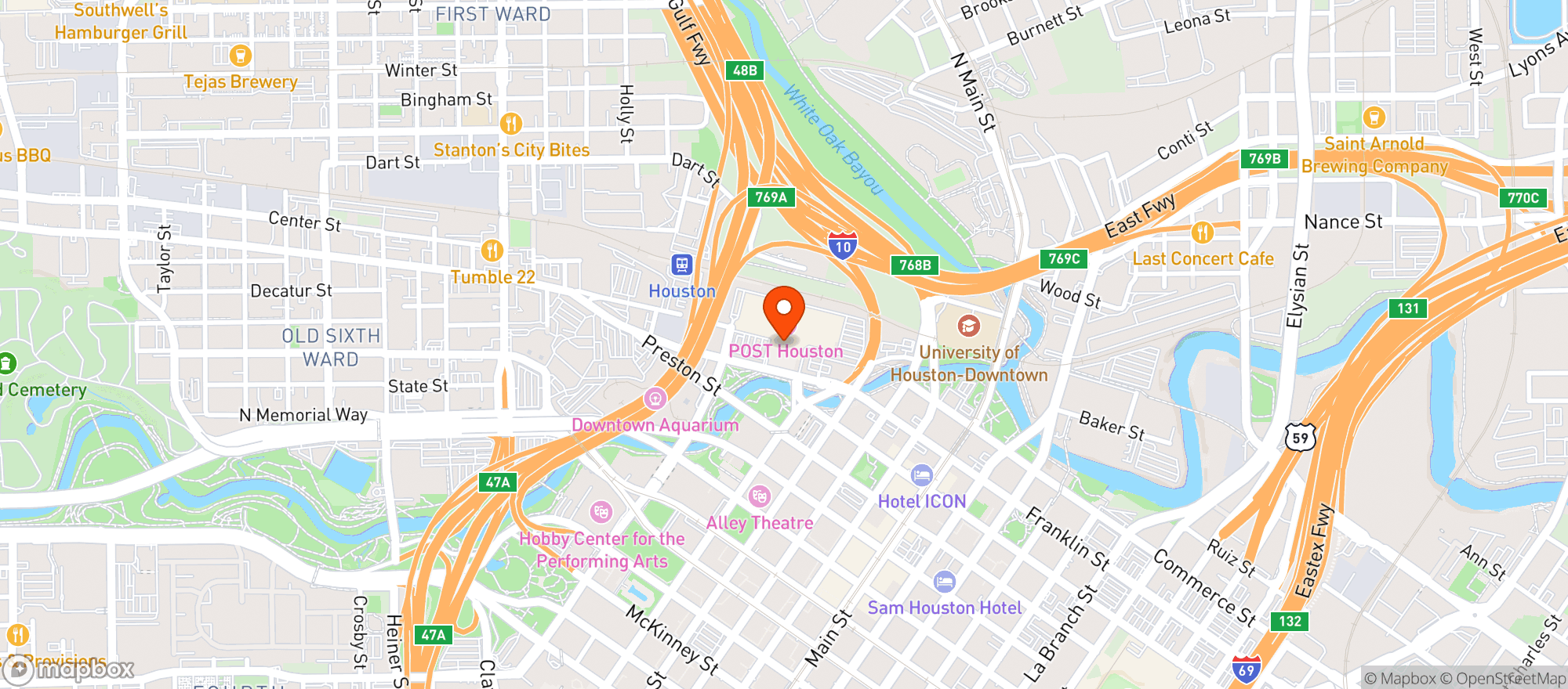 Map showing 713 Music Hall