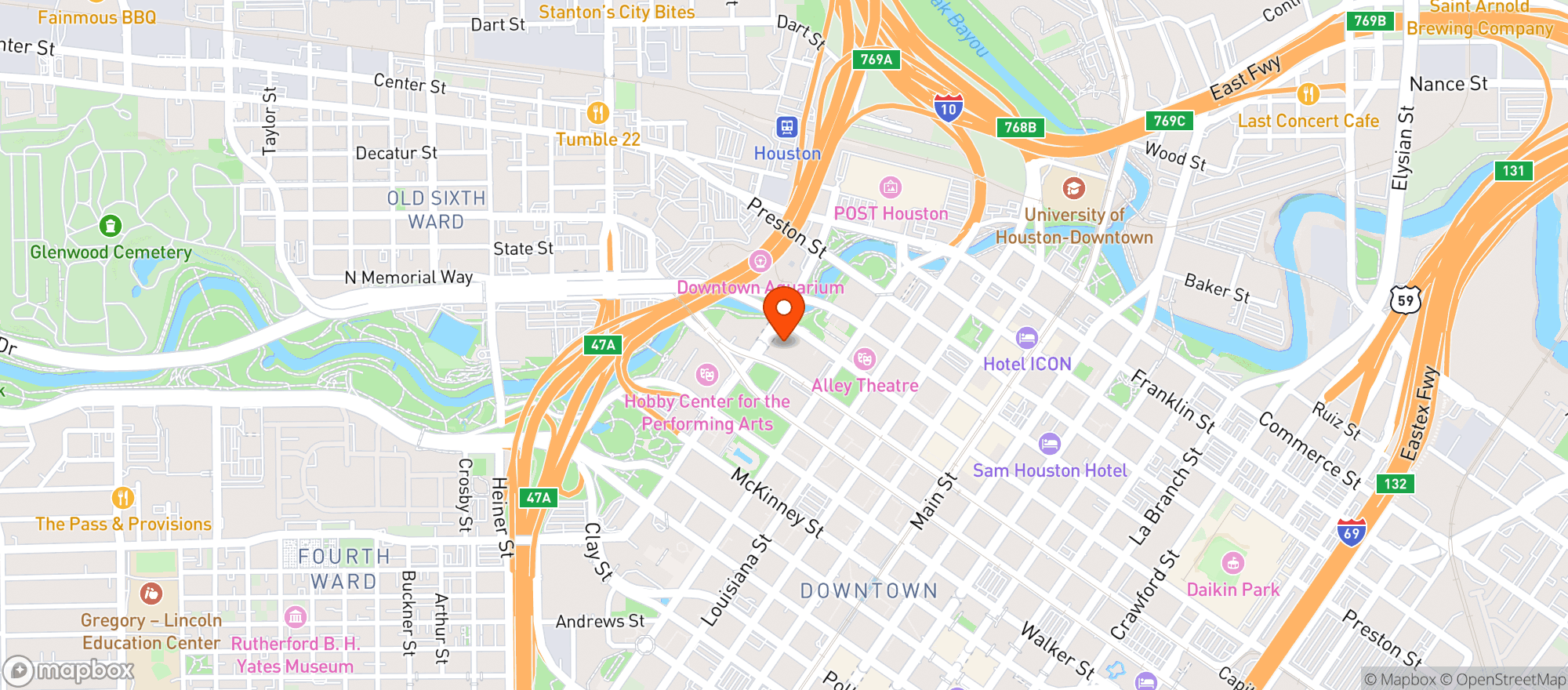 Map showing Amc Houston 8 #4485
