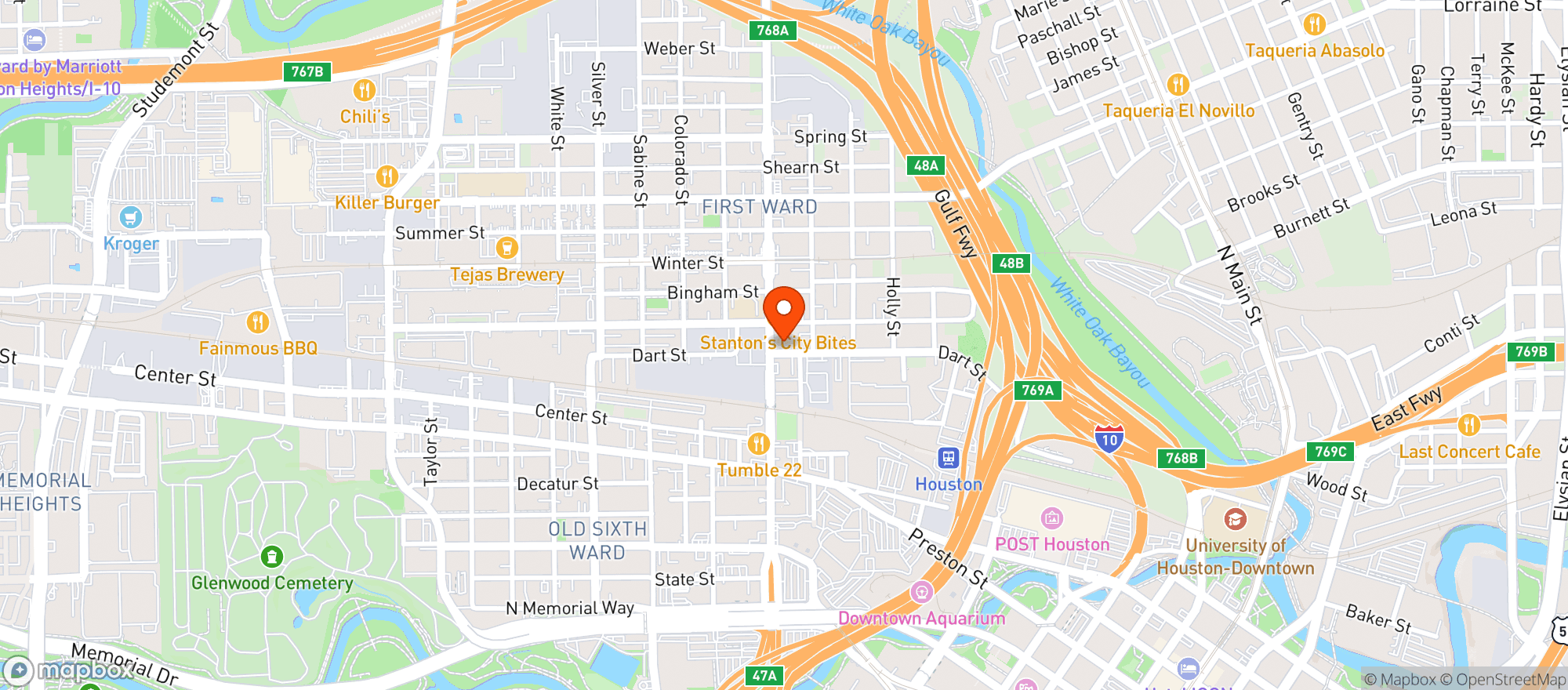 Map showing The R Bar