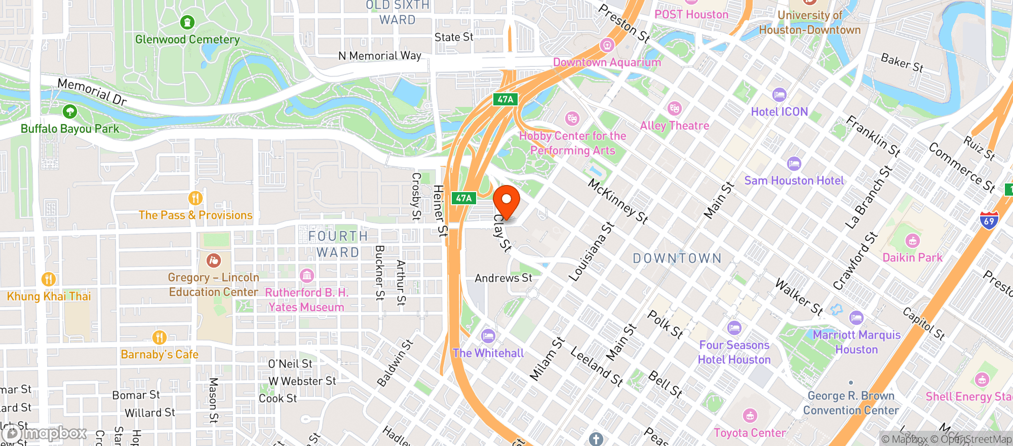 Map showing The Met Downtown Club