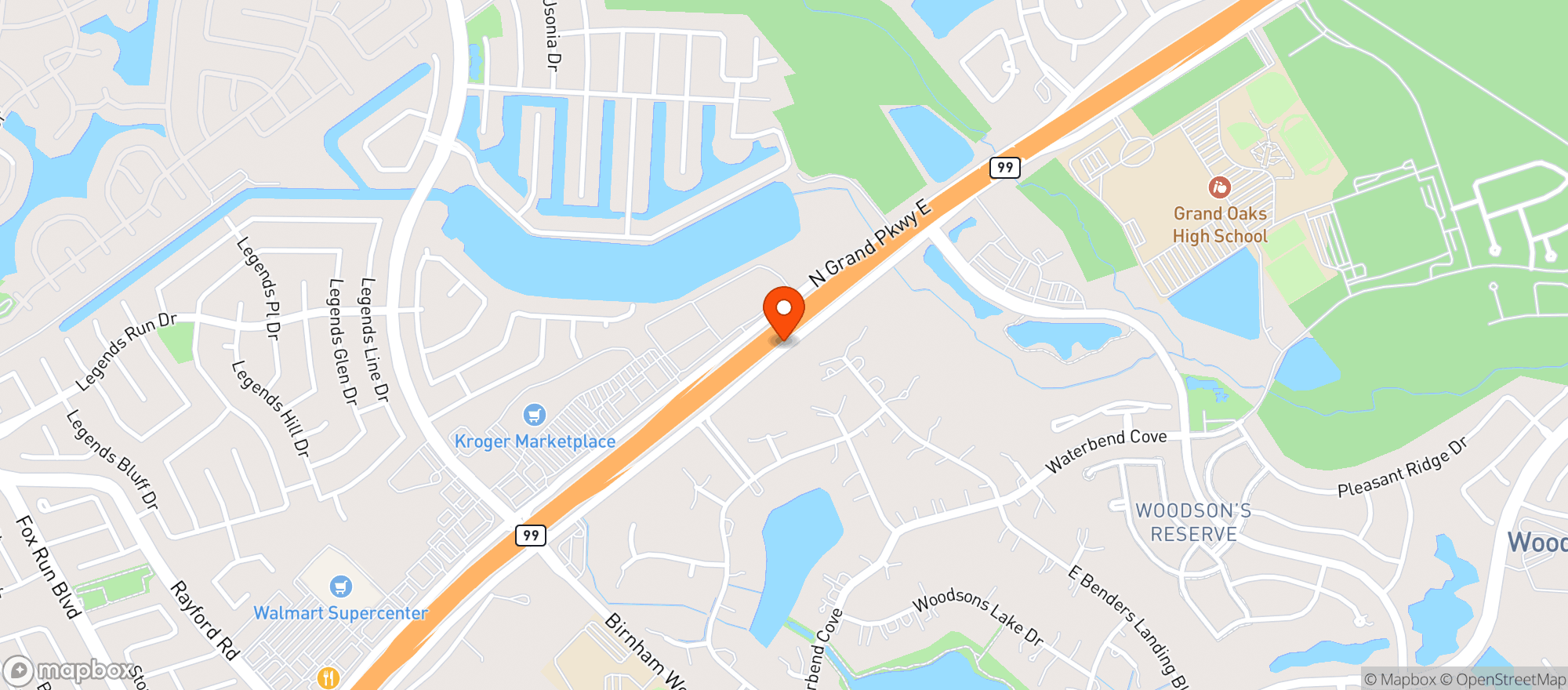 Map showing Woodsons Local Tap