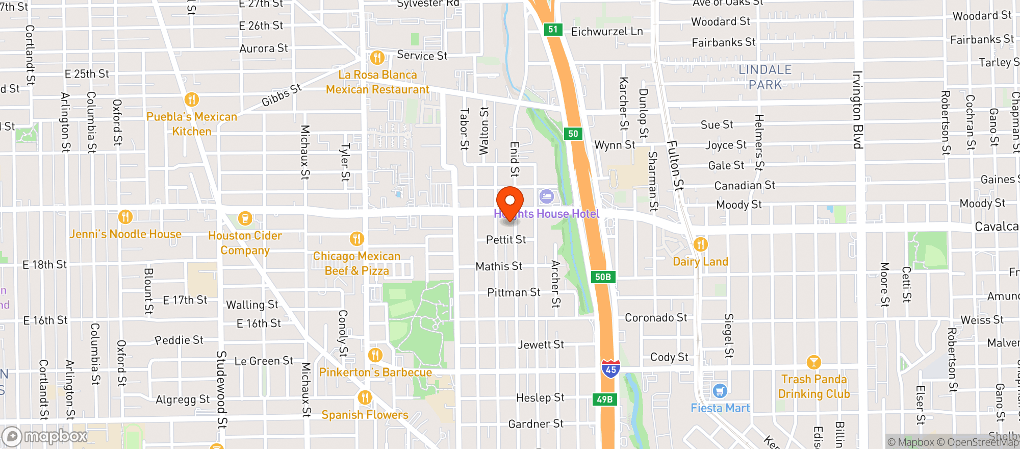 Map showing D & T Drive In