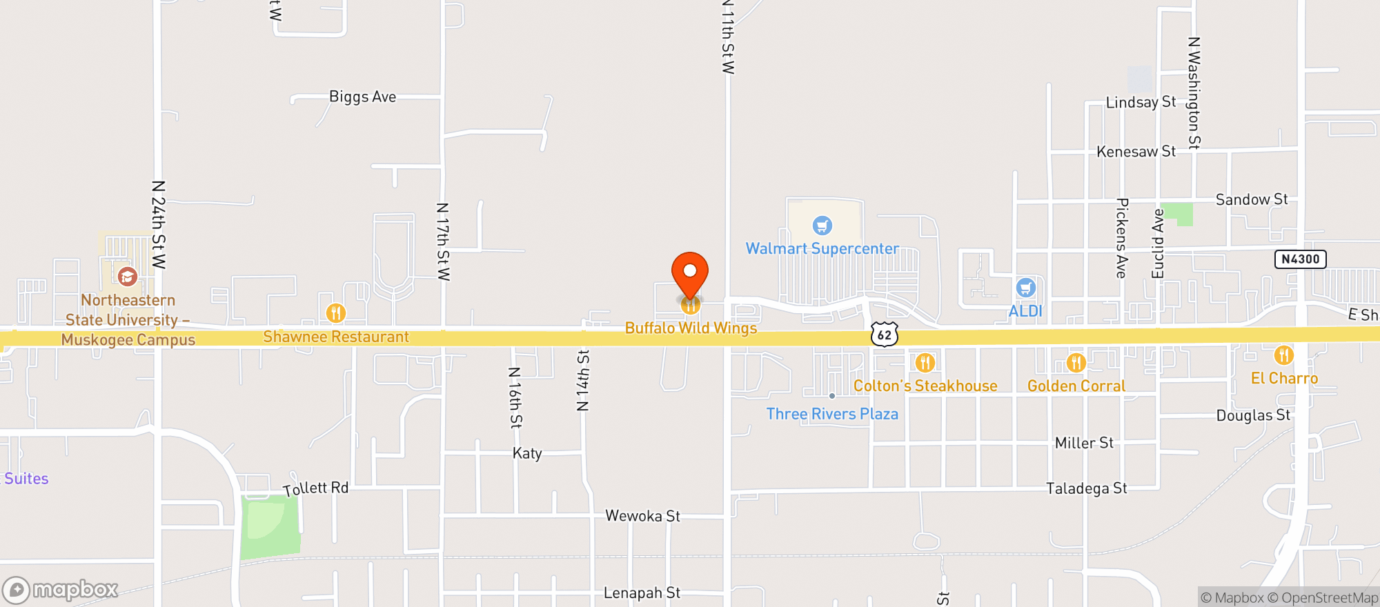 Map showing Buffalo Wild Wings Gril #3510