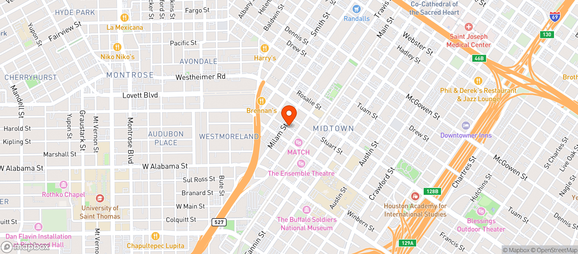 Map showing Woosters