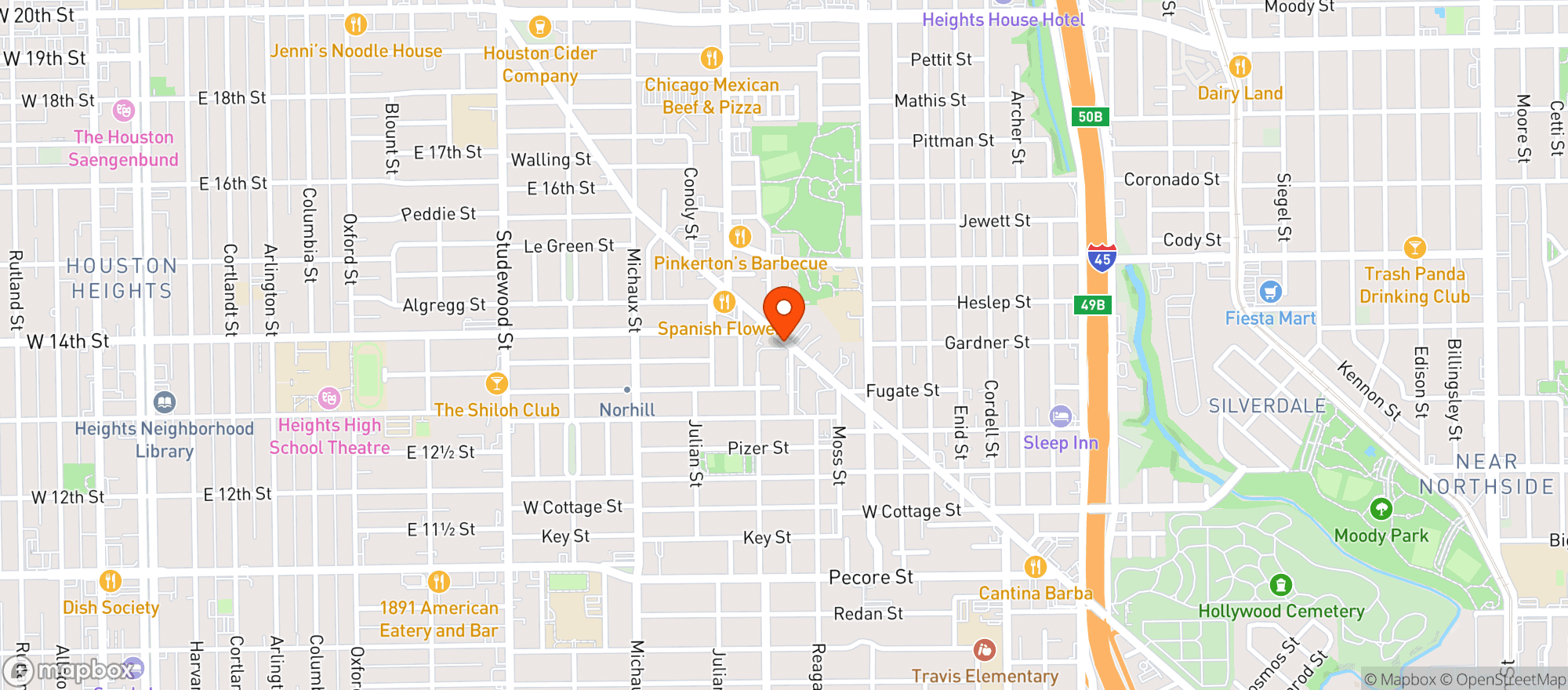 Map showing The Heights Grocer