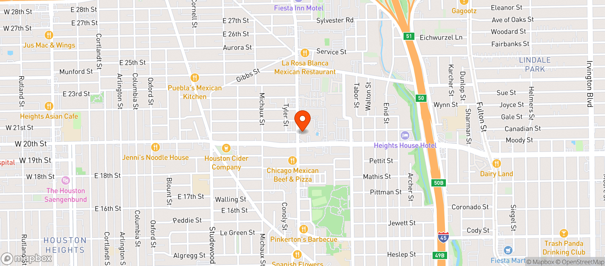 Map showing Big Owl Craft Brew House