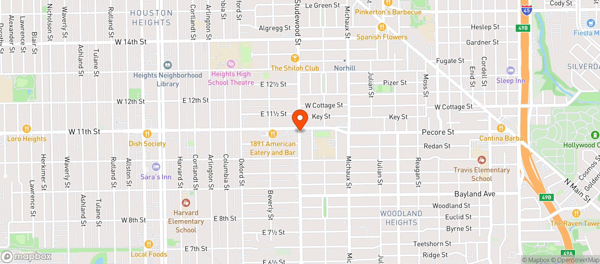 Map showing The Gypsy Poet Heights