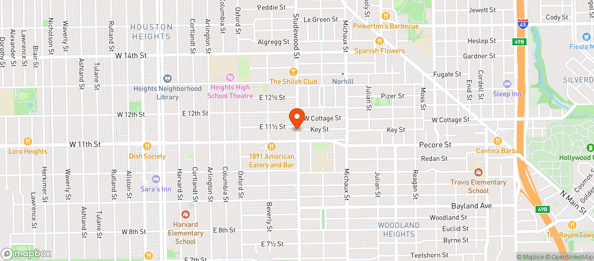 Map showing Sushi By The Heights