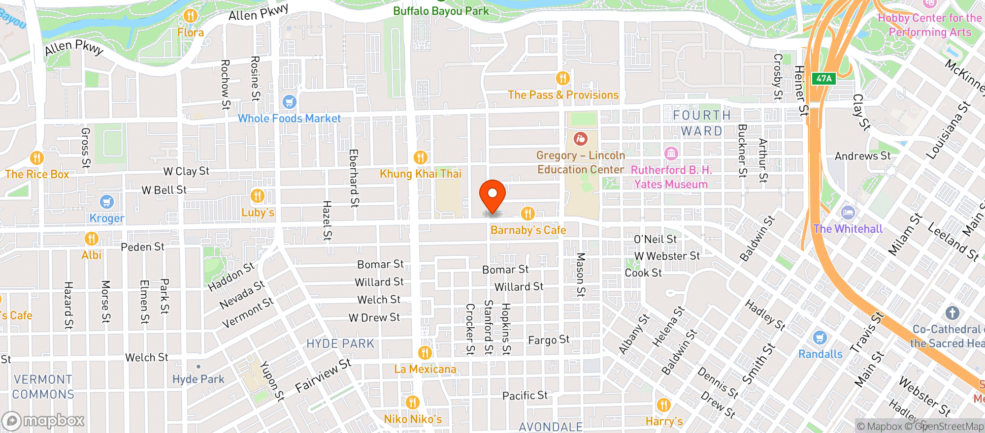 Map showing P J S Sports Bar