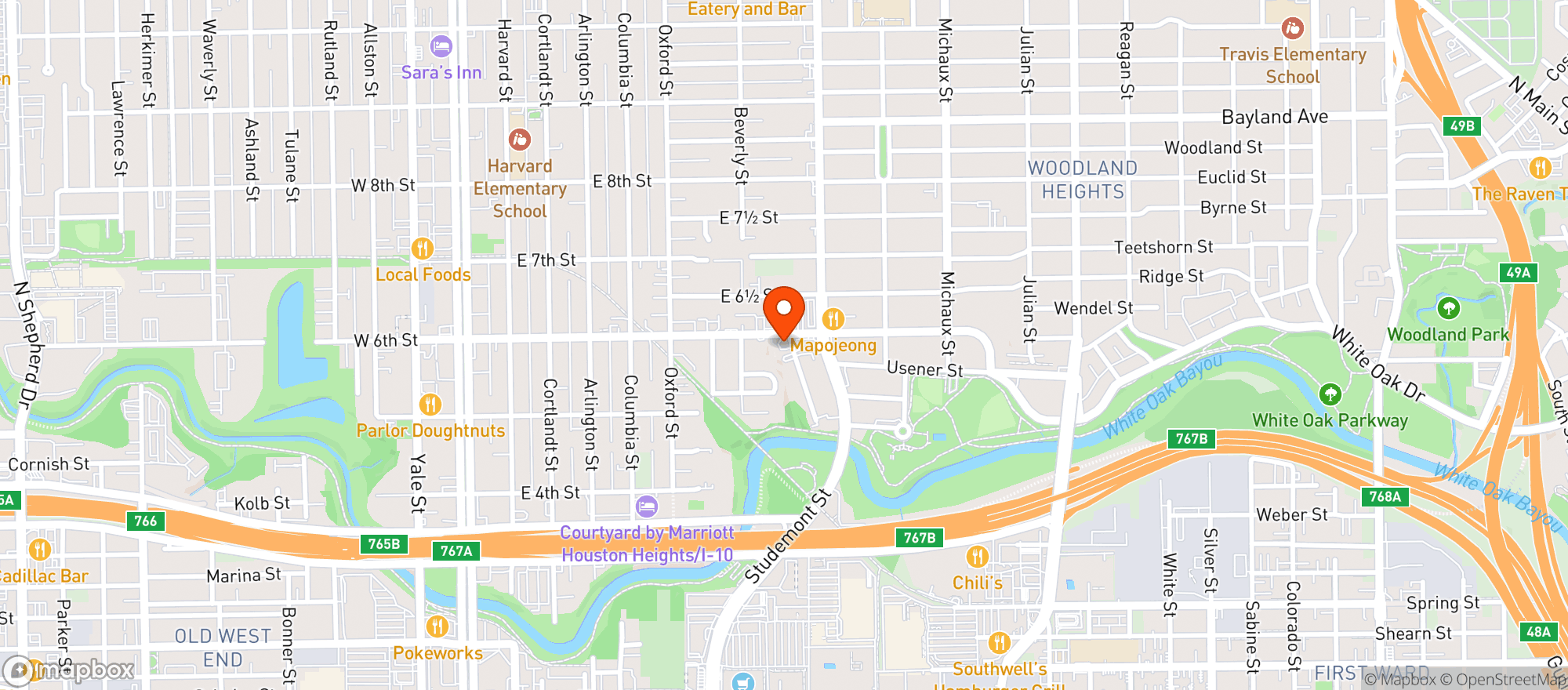 Map showing Bobcat Teddys Ice House