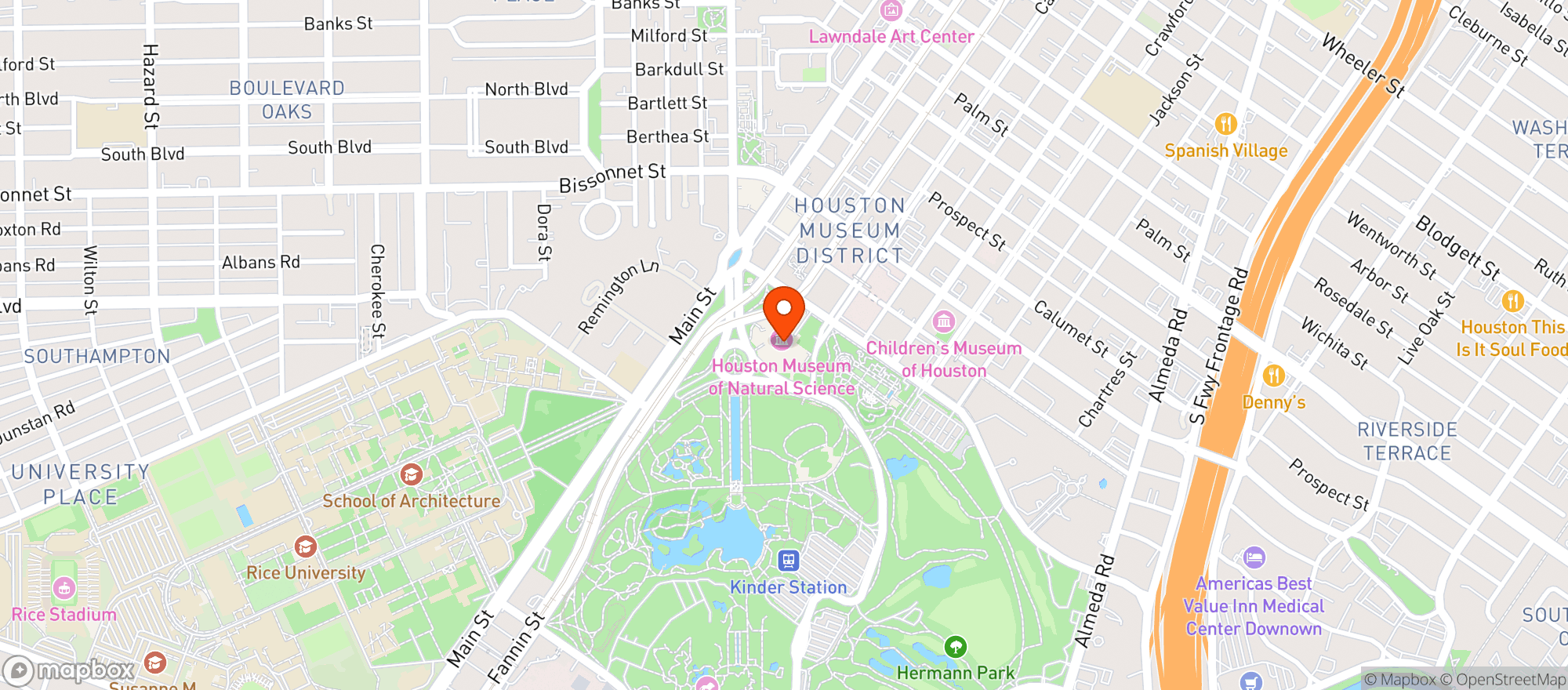 Map showing Houston Brewsology 2024