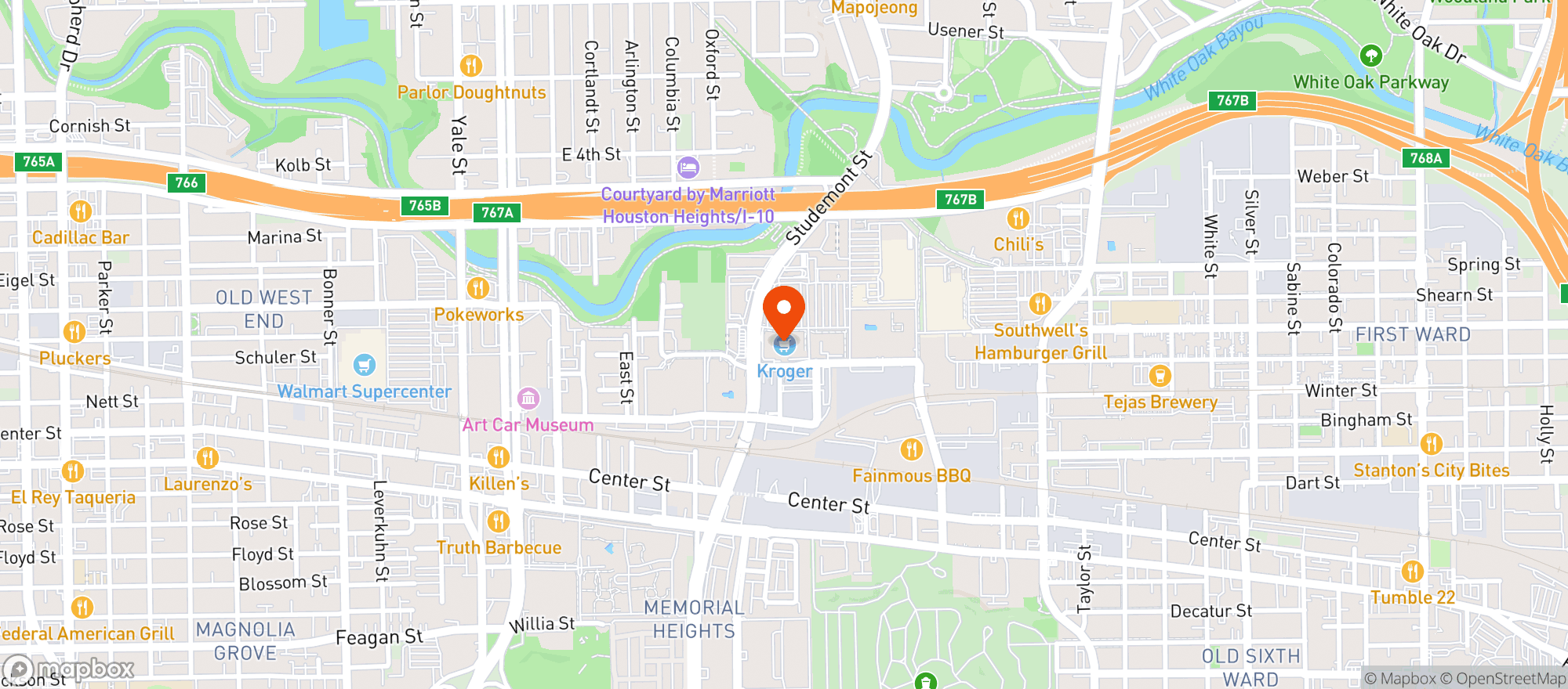Map showing Kroger