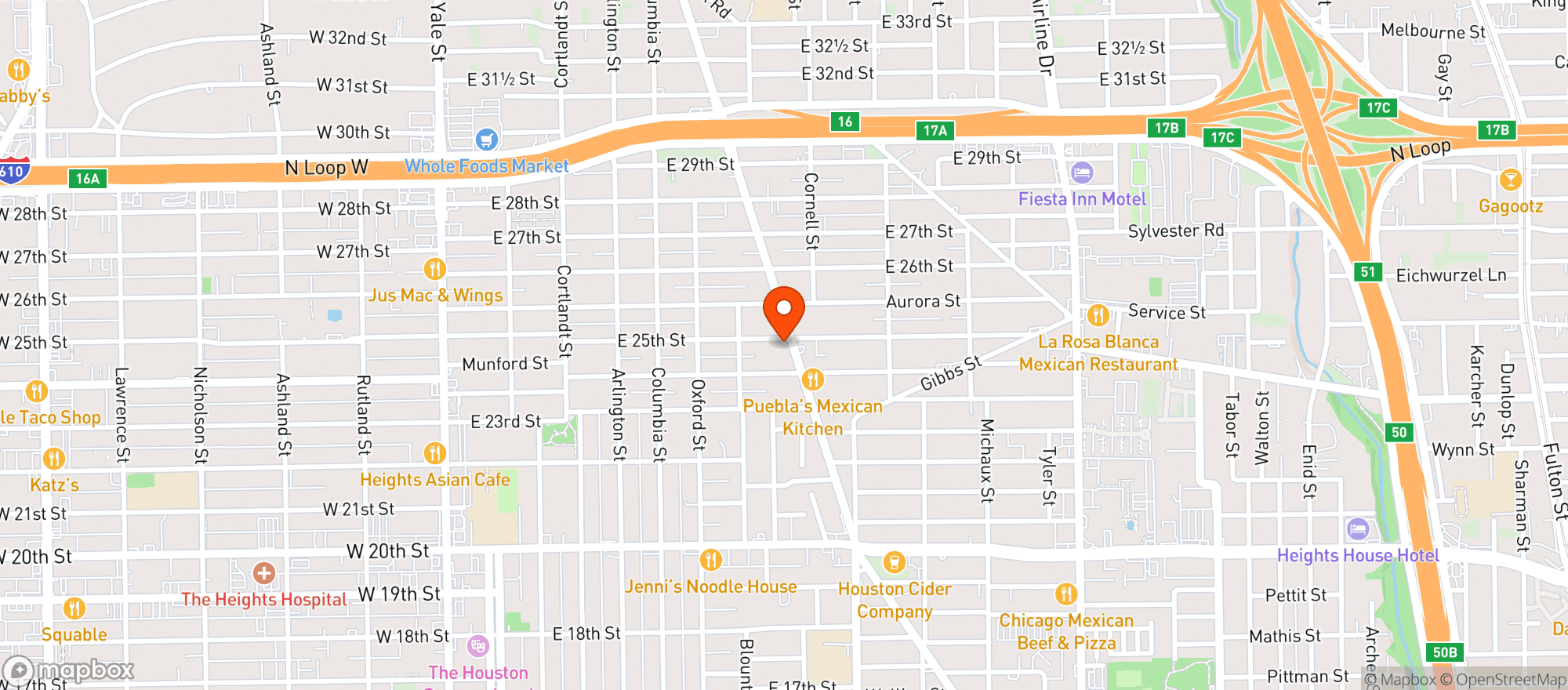 Map showing The Post Beer & Wine Garden