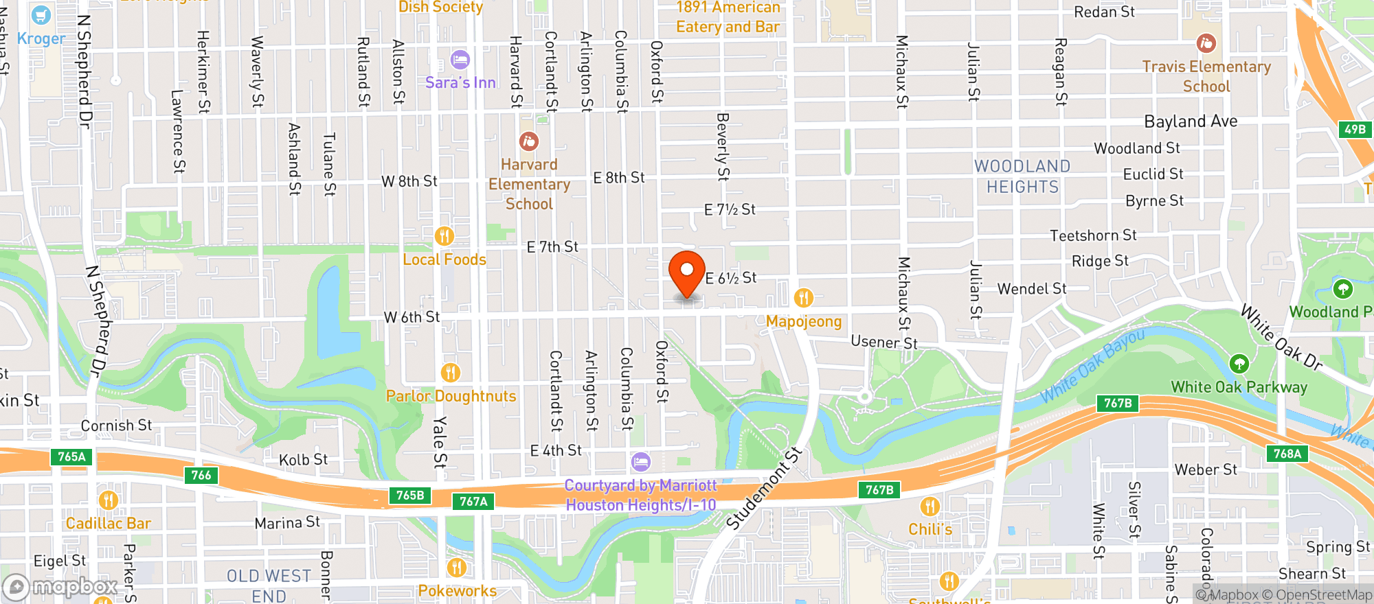 Map showing Onion Creek Coffee House