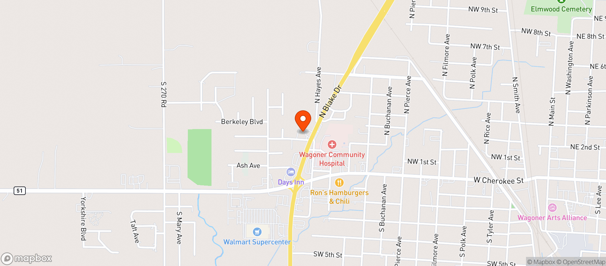 Map showing Land Run Liquor