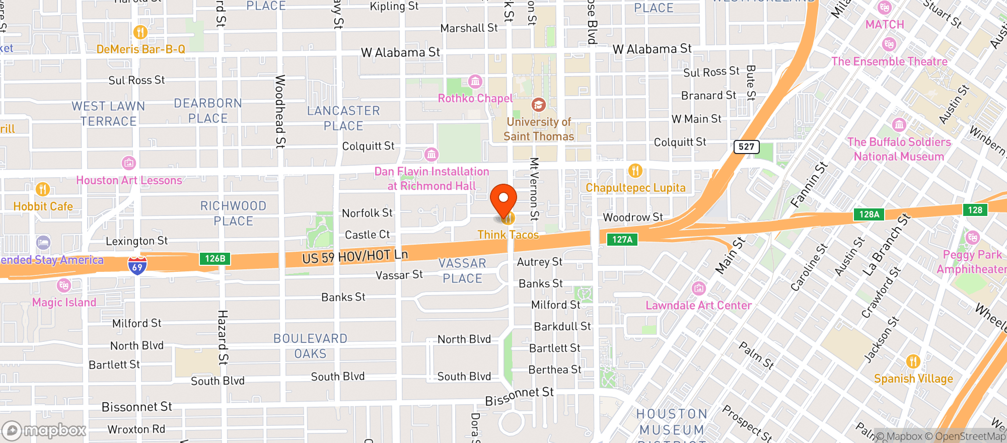 Map showing Black Hole Coffee House